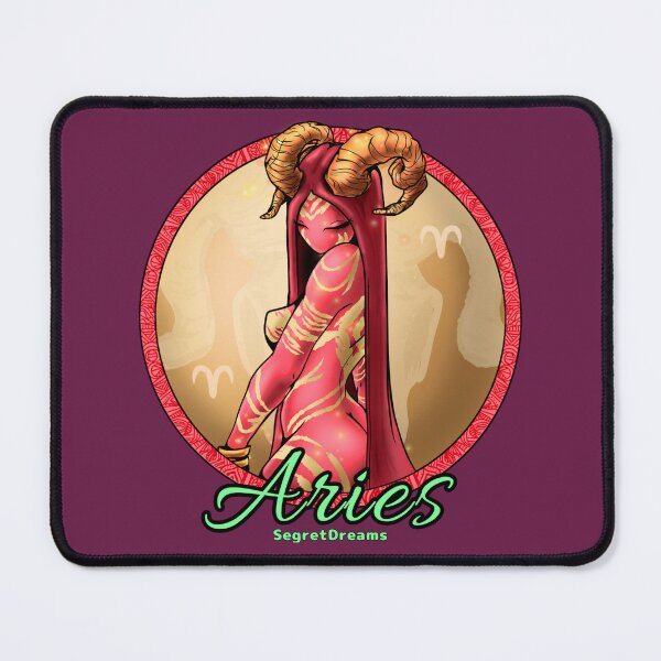 Item preview, Aries Goddess with Golden Horns and Mystical Markings - Zodiac and Astrology Fantasy Art designed and sold by SegretDreams.