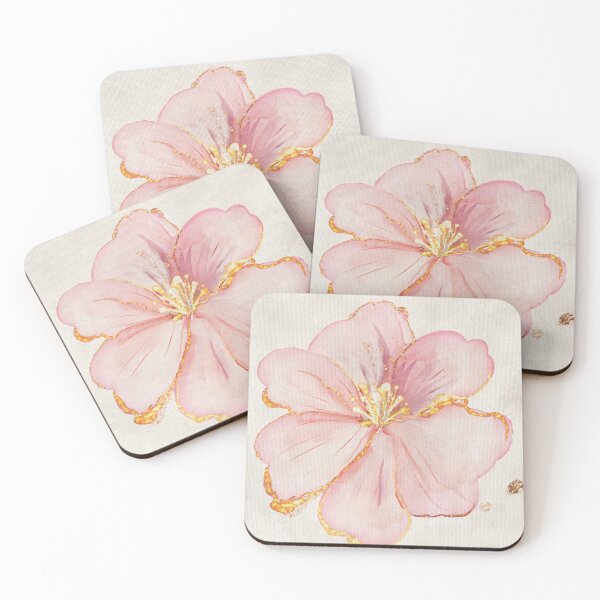 Item preview, Alcohol Ink Flower Art with Faux Glitter – Elegant Floral Painting in Sparkling Style designed and sold by Pragatee.
