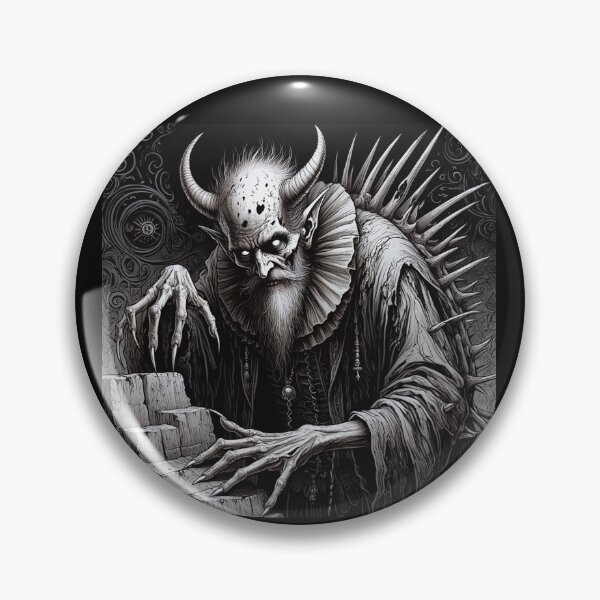 Item preview,  blood soaked horrific Evil Demon lord of the seven levels staring at you designed and sold by Vintage Designs +.