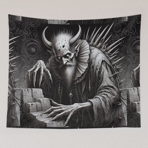 Item preview,  blood soaked horrific Evil Demon lord of the seven levels staring at you designed and sold by Vintage Designs +.