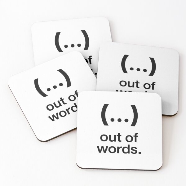 Item preview, Minimalist Typography Quote – “Out of Words” – Black & White Aesthetic Design designed and sold by notokstudio.