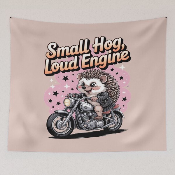 Item preview, Small hog, loud engine - Hedgehog motorbike - Road hog - I love hog - Hedgehog biker - Hedgehog Rebel - Hedgehog Punk - Hedgehog rock designed and sold by JansenGS.