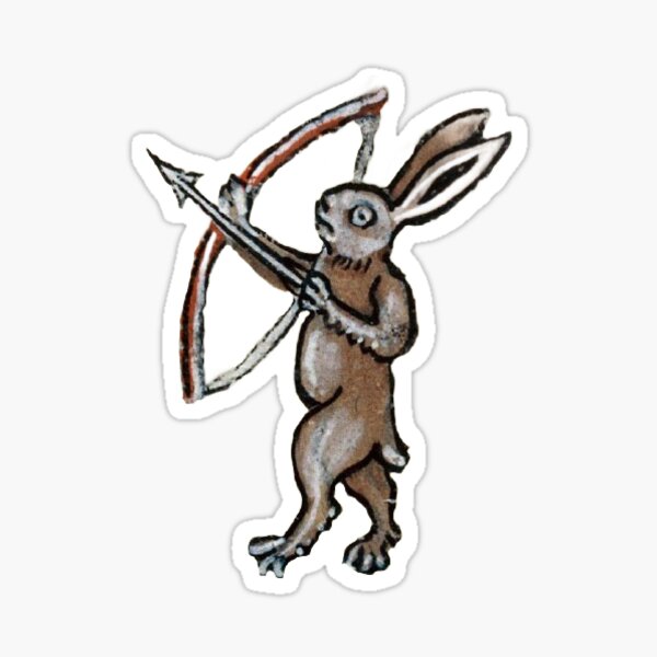 Item preview, Funny Medieval Marginalia Rabbit – Weird Medieval Art designed and sold by marginalmarginalia.