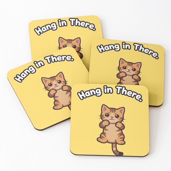 Item preview, Gato motivador divertido | Diseño de dibujos animados "Aguanta" designed and sold by Esterlane.