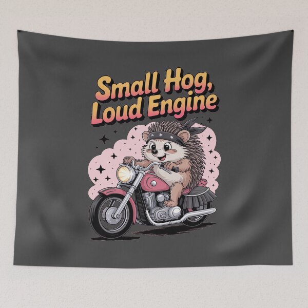 Item preview, Small hog, loud engine - Hedgehog motorbike - Road hog - I love hog - Hedgehog biker - Hedgehog Rebel - Hedgehog Punk - Hedgehog rock designed and sold by JansenGS.
