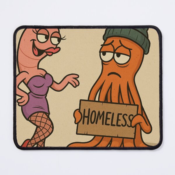 Item preview, Homeless Squid and Flirty Worm – Funny Cartoon designed and sold by Marvvinekk.