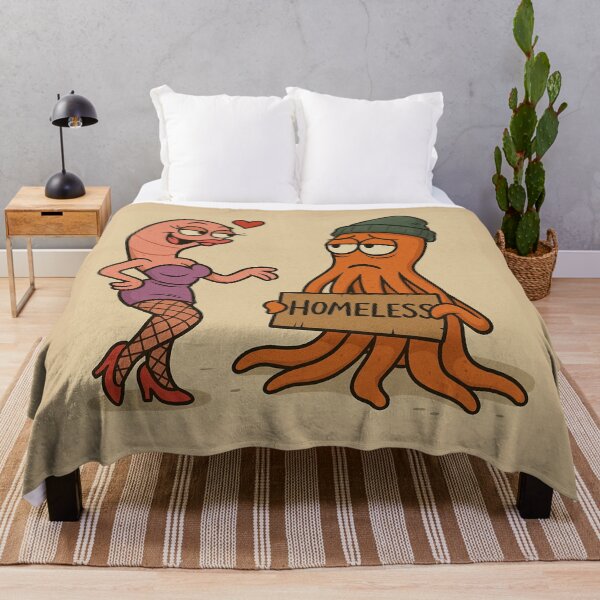 Item preview, Homeless Squid and Flirty Worm – Funny Cartoon designed and sold by Marvvinekk.