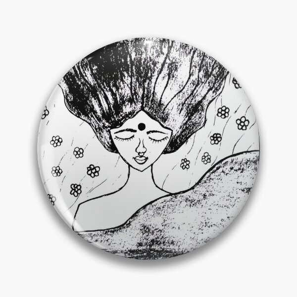 Item preview, Nidra Devi Pencil Sketch – Hand-Drawn Hindu Goddess of Sleep Art designed and sold by Digital Canvas Hub.