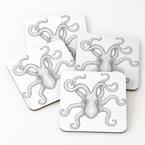 Item preview, Detailed Black and White Octopus Illustration designed and sold by ArtfulWeave.