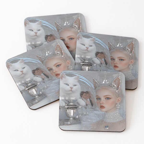 Item preview, Futuristic Girl in a Cat Café designed and sold by yinyuecreation.