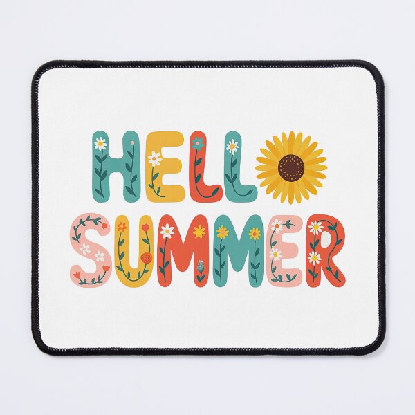 Item preview, Hello Summer Colorful Floral Typography Illustration designed and sold by ArtfulWeave.