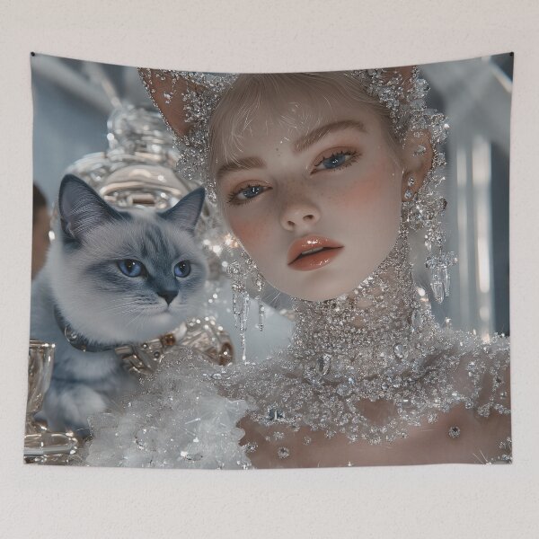 Item preview, Futuristic Girl in a Cat Café designed and sold by yinyuecreation.