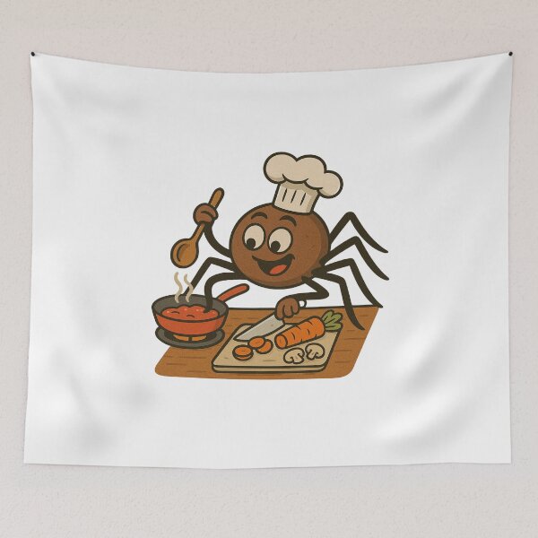 Item preview, Chef Spider Cooking – Funny Cartoon designed and sold by Marvvinekk.