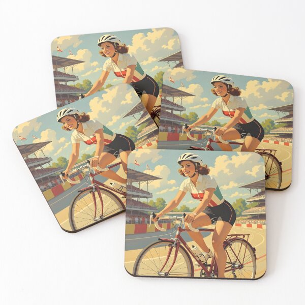 Item preview, I’d Rather Be Cycling – Vintage 1950s Women’s Bicycle Racing Art designed and sold by MooLaLa.Store.