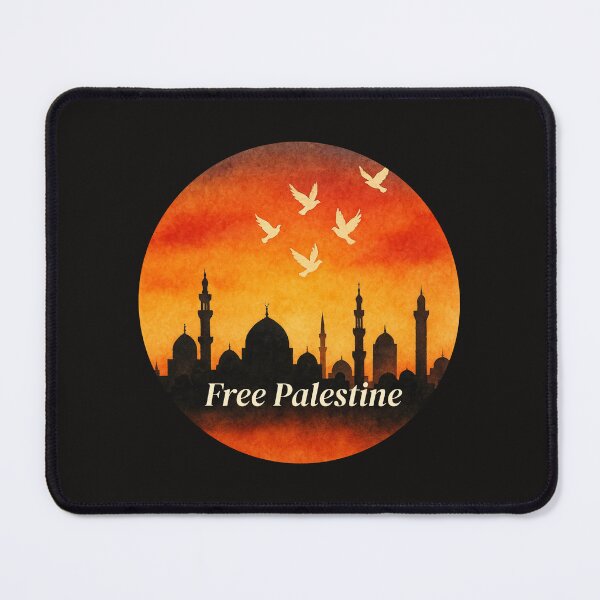 Item preview, Free Palestine Peace Doves Sunset Skyline Palestine Mosque Save Gaza designed and sold by Annika Shurafa.