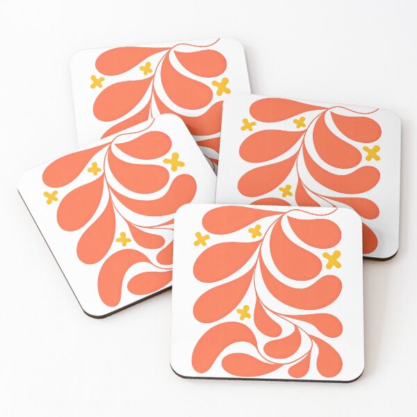 Item preview, Abstract Orange Petal Swirls with Yellow Crosses Illustration designed and sold by ArtfulWeave.
