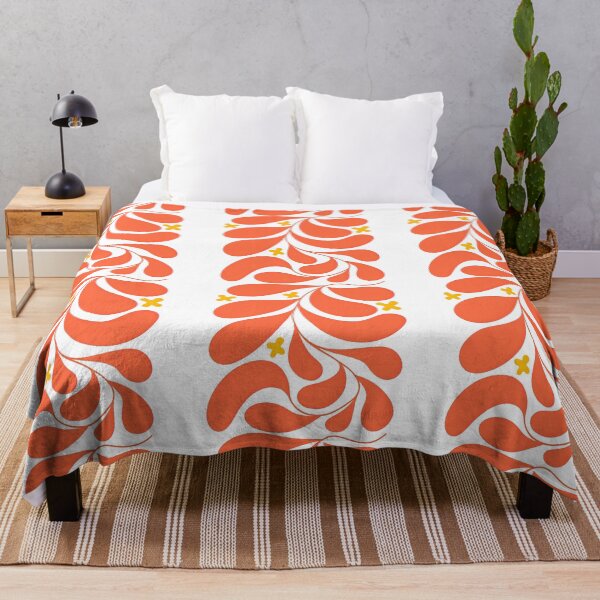 Item preview, Abstract Orange Petal Swirls with Yellow Crosses Illustration designed and sold by ArtfulWeave.