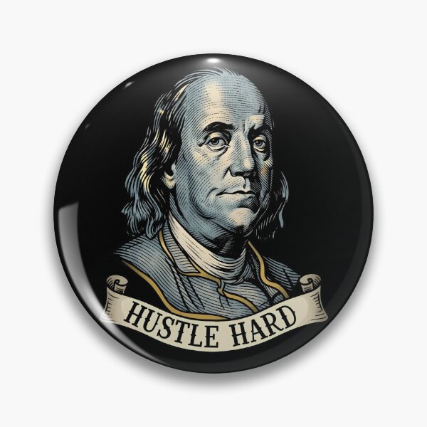 Artikelvorschau, Benjamin Franklin "Hustle Hard" Retro-Porträt entworfen und verkauft von Echala.