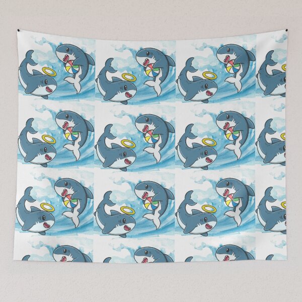 Item preview, Cute Thresher Sharks Playing in the Waves designed and sold by Pixelaire.