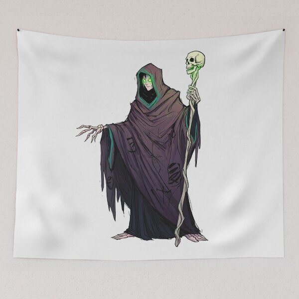 Item preview, Fantasy Necromancer lord of death illustration character art designed and sold by Vintage Designs +.