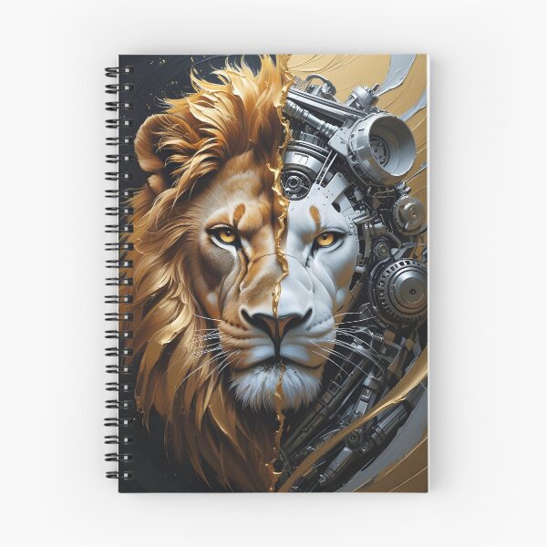 Item preview, Lion head divided into animal and machine designed and sold by LuminaraCraft.
