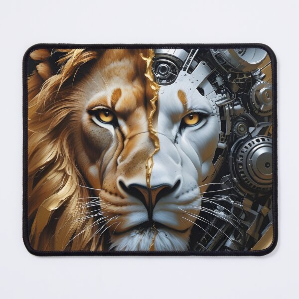 Item preview, Lion head divided into animal and machine designed and sold by LuminaraCraft.