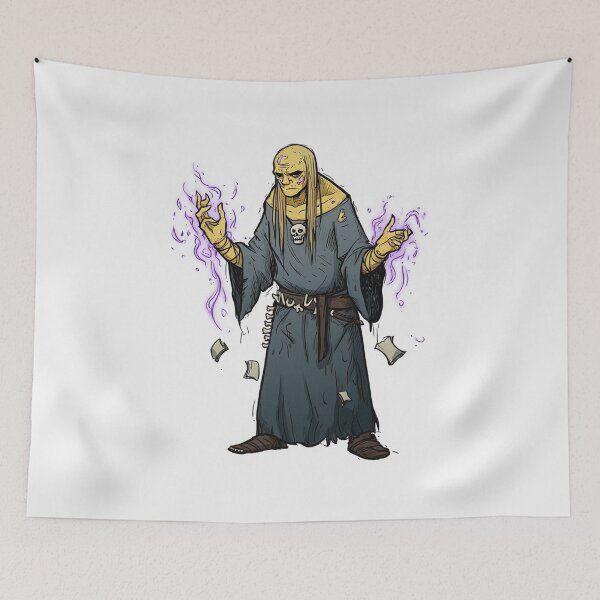 Item preview,  Fantasy Necromancer lord of death illustration character art designed and sold by Vintage Designs +.