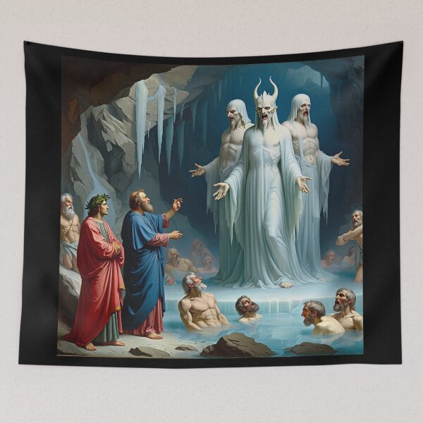 Item preview, Painting depicting Dante's Inferno the Divine Comedy medieval art designed and sold by Vintage Designs +.