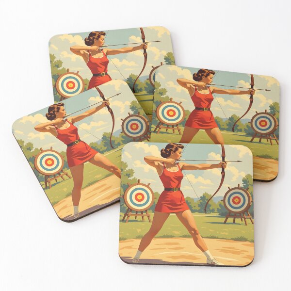 Item preview, I’d Rather Be Doing Archery – Vintage 1950s Women’s Sports Art designed and sold by MooLaLa.Store.