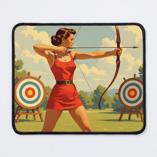 Item preview, I’d Rather Be Doing Archery – Vintage 1950s Women’s Sports Art designed and sold by MooLaLa.Store.