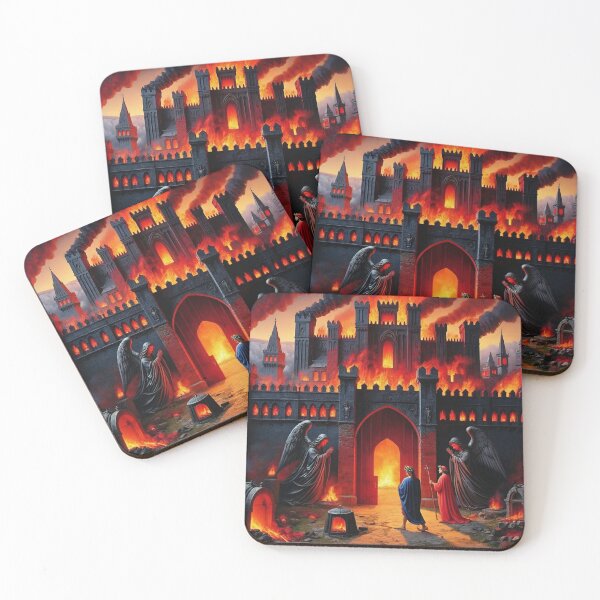 Item preview, Painting depicting Dante's Inferno the Divine Comedy medieval art designed and sold by Vintage Designs +.