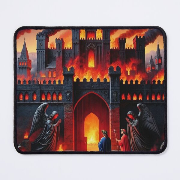 Item preview, Painting depicting Dante's Inferno the Divine Comedy medieval art designed and sold by Vintage Designs +.