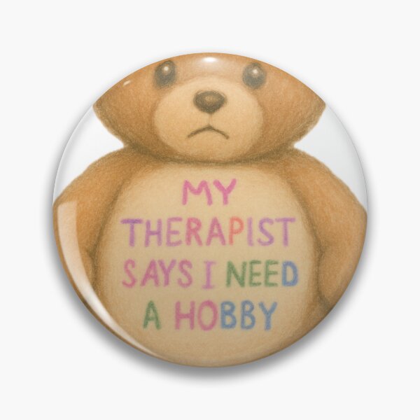 Item preview, My Therapist Says I Need a Hobby Sticker - Pastel Trauma Teddy Bear, Mental Health Humor, Cute Cry Design designed and sold by BlackDau.