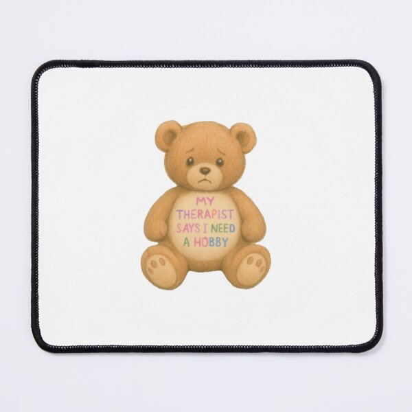 Item preview, My Therapist Says I Need a Hobby Sticker - Pastel Trauma Teddy Bear, Mental Health Humor, Cute Cry Design designed and sold by BlackDau.