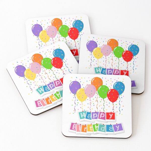 Item preview, Colorful Happy Birthday with Balloons | Festive Celebration Art designed and sold by ArtsyExplorer.
