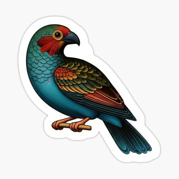 Aperçu de l'œuvre Art vintage d'oiseaux tropicaux colorés créée et vendue par PrintBreeze.