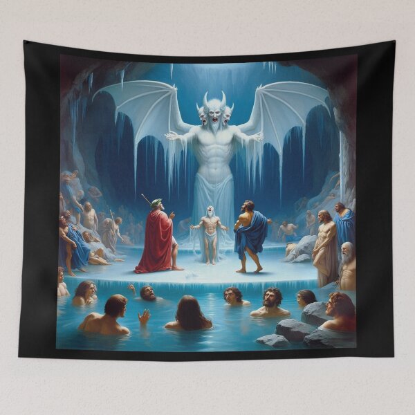 Item preview, Painting depicting Dante's Inferno the Divine Comedy medieval art designed and sold by Vintage Designs +.