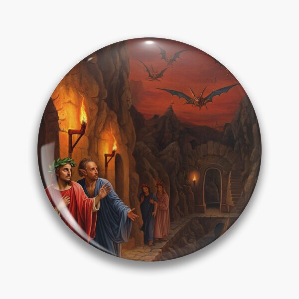 Item preview,  Painting depicting Dante's Inferno the Divine Comedy medieval art designed and sold by Vintage Designs +.