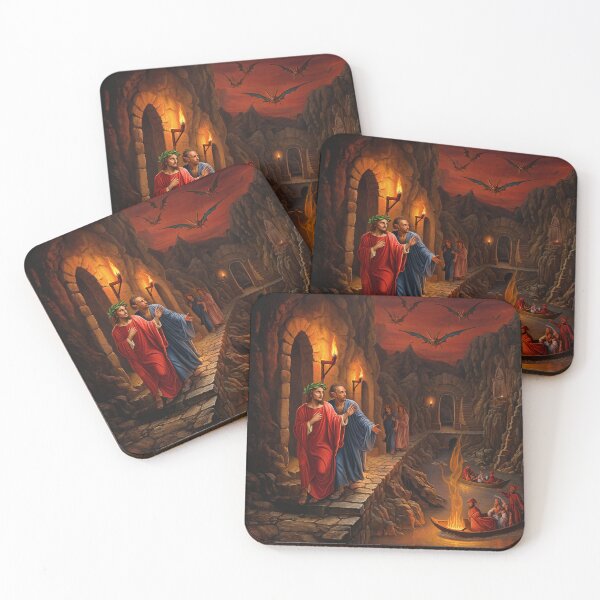 Item preview,  Painting depicting Dante's Inferno the Divine Comedy medieval art designed and sold by Vintage Designs +.