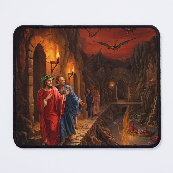 Item preview, Painting depicting Dante's Inferno the Divine Comedy medieval art designed and sold by Vintage Designs +.