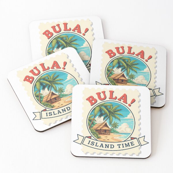 Item preview, BULA! It's Island Time: A Charming Vintage Fiji Travel Stamp designed and sold by Digital Dreams Arts.