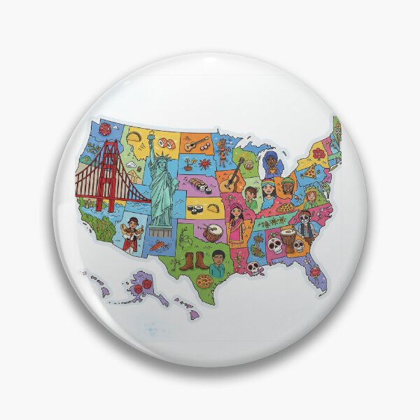 Item preview, Mapa colorido de EE. UU.: Arte multicultural y de diversidad étnica designed and sold by HopaHope.