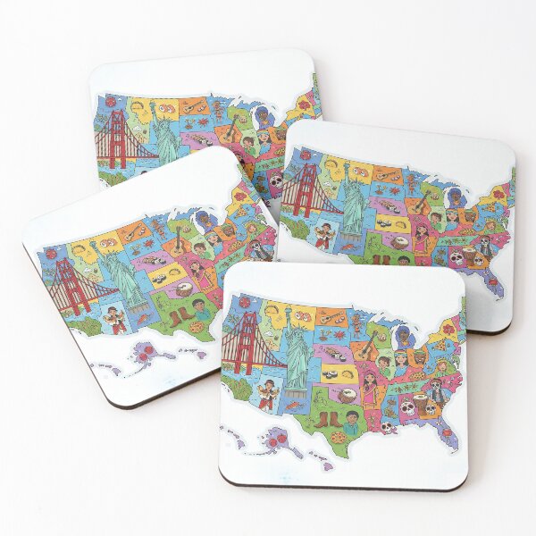 Item preview, Colorful USA Map – Multicultural & Ethnic Diversity Art designed and sold by HopaHope.