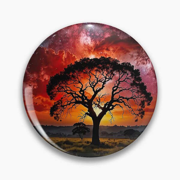 Item preview, The lonely tree under the cosmic twilight designed and sold by PixelParadies.