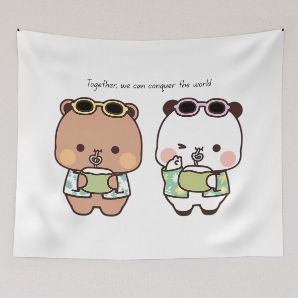 Item preview, Together, we can conquer the world Bubu Dudu Panda And Brownie Bear Couple 2026 designed and sold by OceanLiveArts.