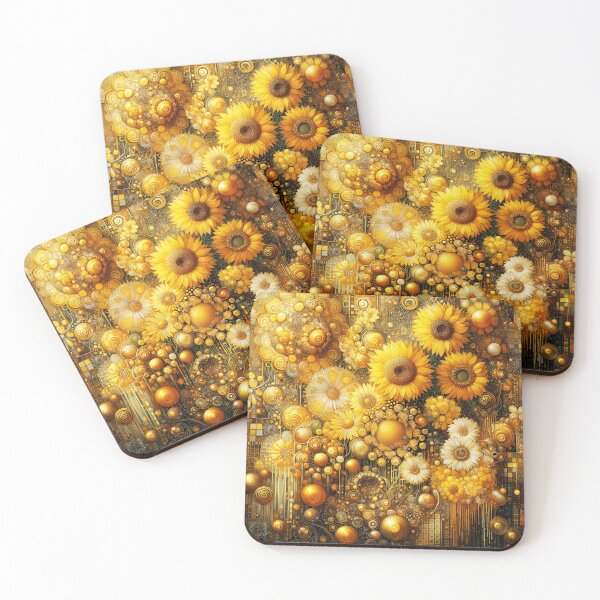 Item preview, Golden Sunflower Garden – Klimt-Inspired Symbolist Art designed and sold by EmeraldeaArt.