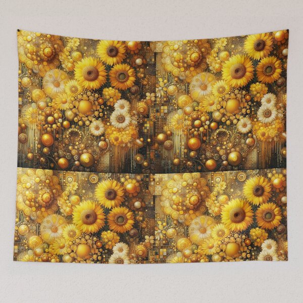 Item preview, Golden Sunflower Garden – Klimt-Inspired Symbolist Art designed and sold by EmeraldeaArt.