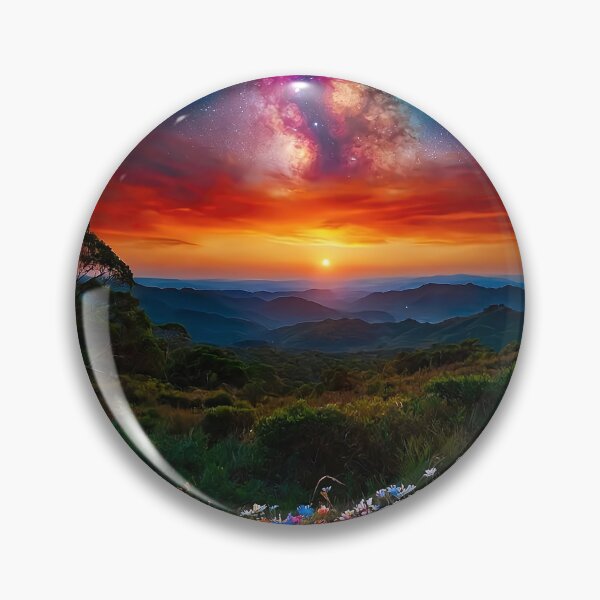 Item preview, The shining galaxy above the blooming valley designed and sold by PixelParadies.