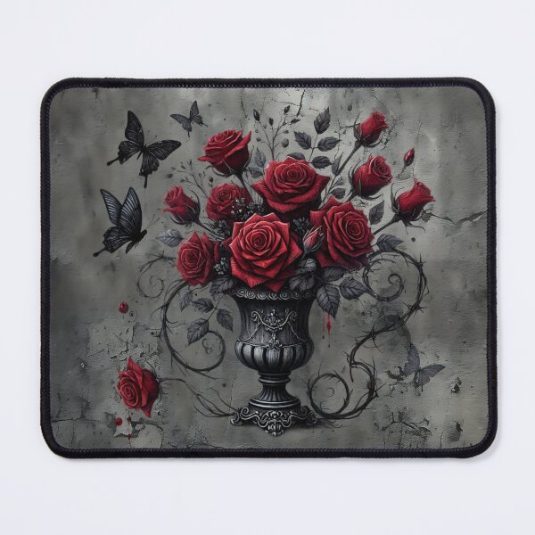 Item preview, Gothic Urn of Crimson Roses – Dark Elegance designed and sold by MysticOzzy.