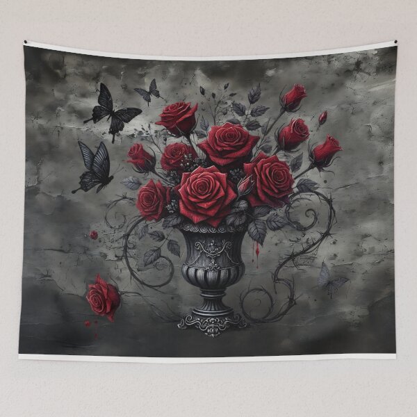 Item preview, Gothic Urn of Crimson Roses – Dark Elegance designed and sold by MysticOzzy.